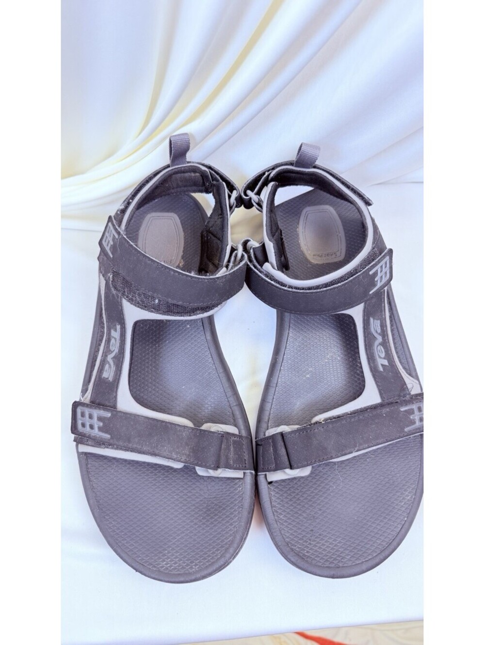 Teeva Mens Tanza Adjustable Strap Gray/Black Sport Sandals Spider Rubber  Sz 11